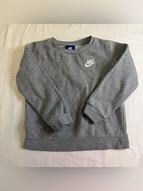 Nike Swoosh Fleece Crewneck Sweatshirt‎ Toddler Size 4T Gray